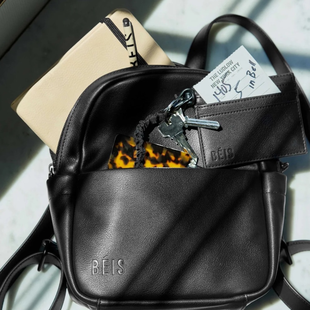 BEIS Essential Mini Backpack in Black